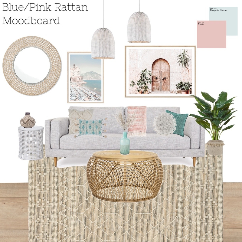 Pink/Blue Rattan Moodboard Mood Board by tahliasnellinteriors on Style Sourcebook