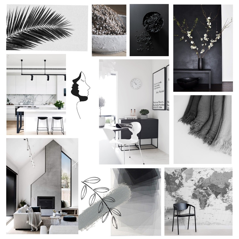 Achromatic Color Scheme Mood Board by anarcay on Style Sourcebook