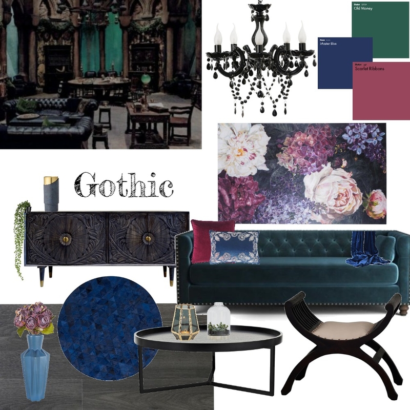 Gothic Living Room Mood Board by kaelaN on Style Sourcebook