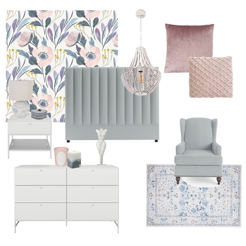 Cool Feminine Floral Mood Board by Gabrielle on Style Sourcebook