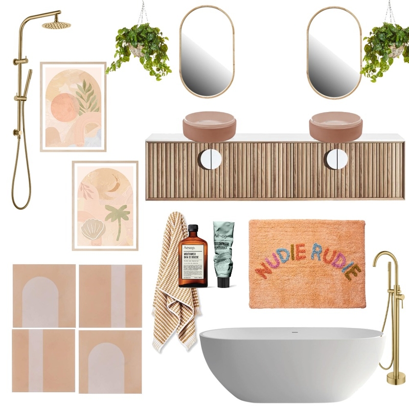 Soft Peach Bathroom Mood Board by Eliza Grace Interiors on Style Sourcebook