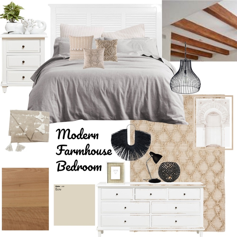 Modern Farmhouse Bedroom Mood Board by paygebarker on Style Sourcebook