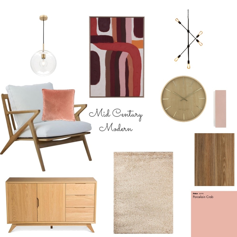 Mid Century Modr=ern Mood Board by Cathsstyle on Style Sourcebook