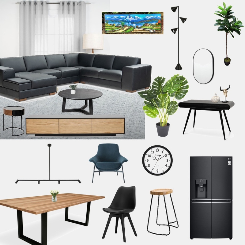 Living Room-black couch Mood Board by paras on Style Sourcebook