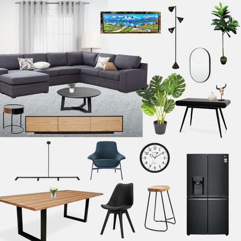 Living Room-black couch-focuson Mood Board by paras on Style Sourcebook