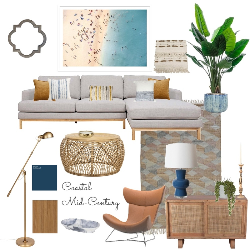 Coastal Mid-Century Modern Mood Board by Jess Lazell on Style Sourcebook