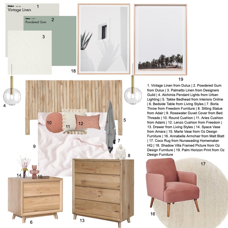 Bedroom Mood Board Mood Board by annawalker on Style Sourcebook