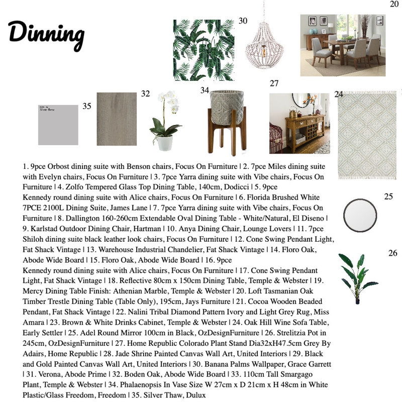 Dinning Mood Board Mood Board by Cristinella on Style Sourcebook