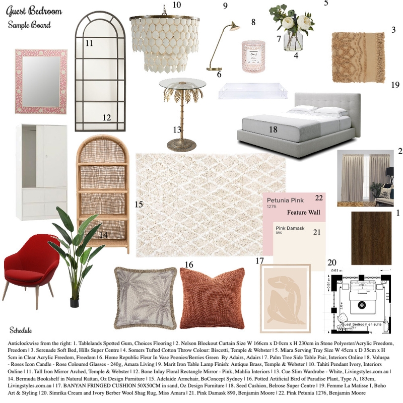 Guest Bedroom Sample Board Mood Board by ZainabElhaj on Style Sourcebook