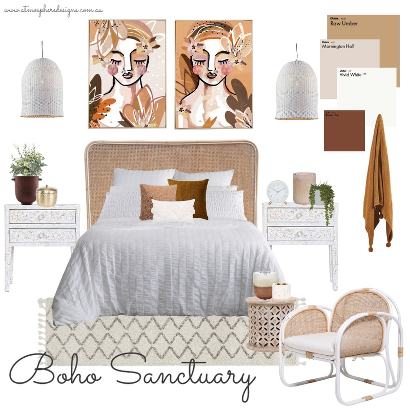 Boho Sanctuary Bedroom Mood Board by Atmosphere Designs on Style Sourcebook