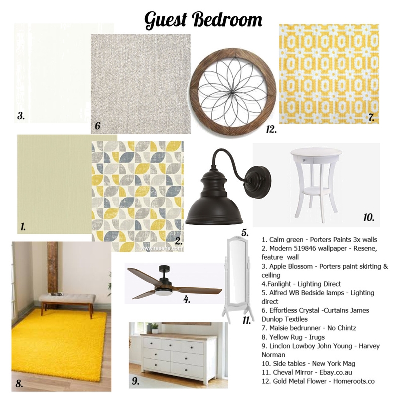 Guest Bedroom Mood Board by Furnished Flair on Style Sourcebook