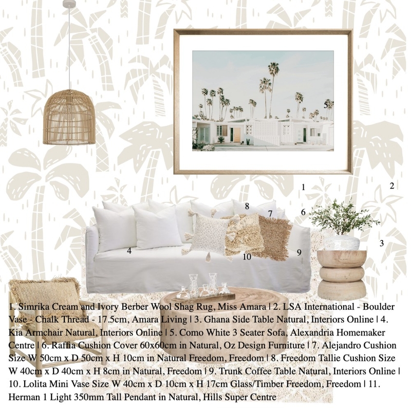 Beachcomber wallpaper & La Palma - PRODUCT NAMES Mood Board by samb0s on Style Sourcebook