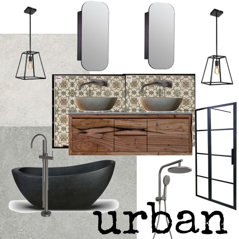 urban bathroom Mood Board by VanessaMod on Style Sourcebook