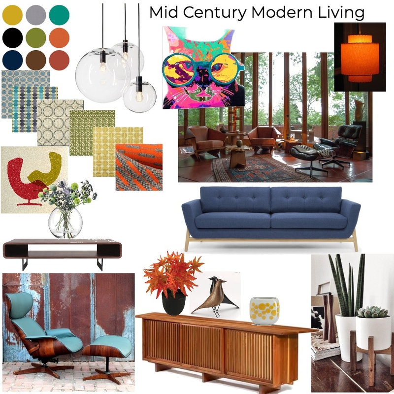 Midcentury Modern Living Room Mood Board by fgerardi@ihug.com.au on Style Sourcebook