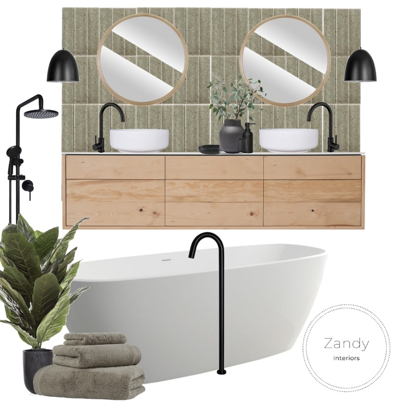 Moss Green Ensuite Mood Board by Zandy Interiors on Style Sourcebook