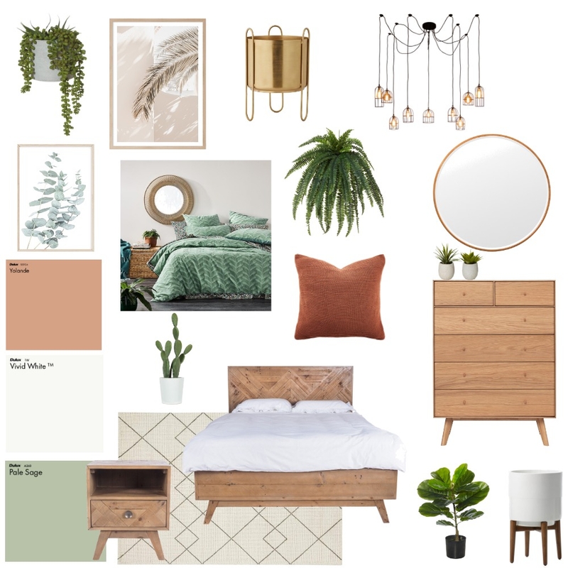 Green & Peach Mood Board by hannabushore on Style Sourcebook