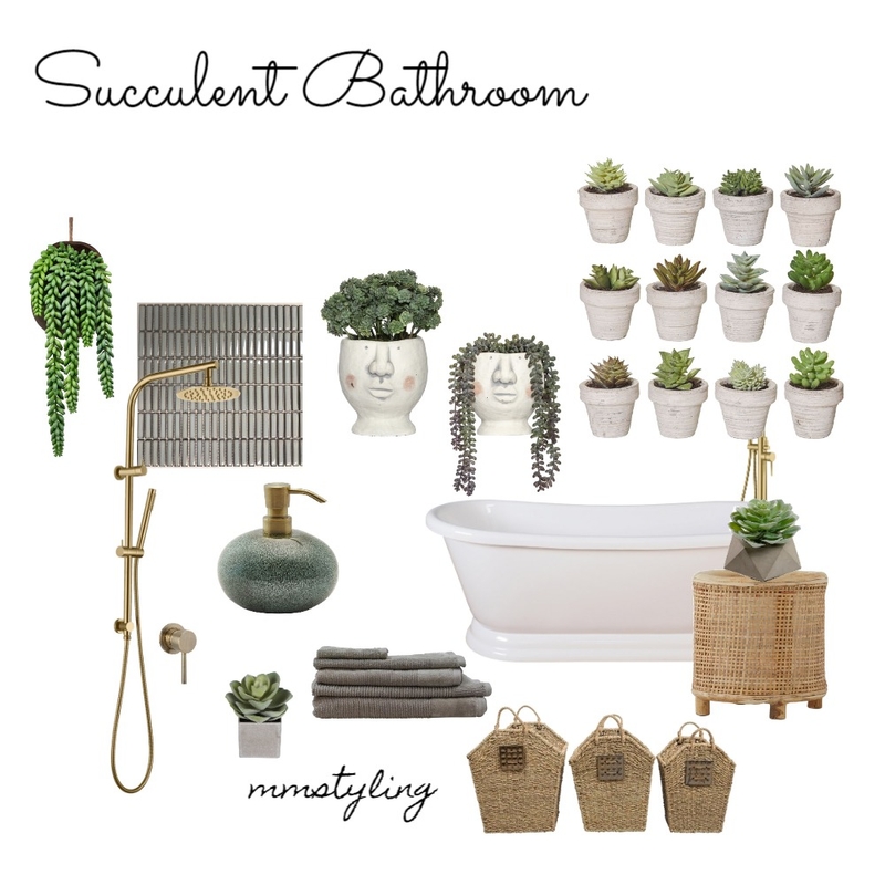 Succulent Bathroom Mood Board by MM Styling on Style Sourcebook