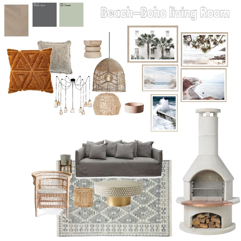 Boho-Beach Living Room Mood Board by Hailey C Filler on Style Sourcebook