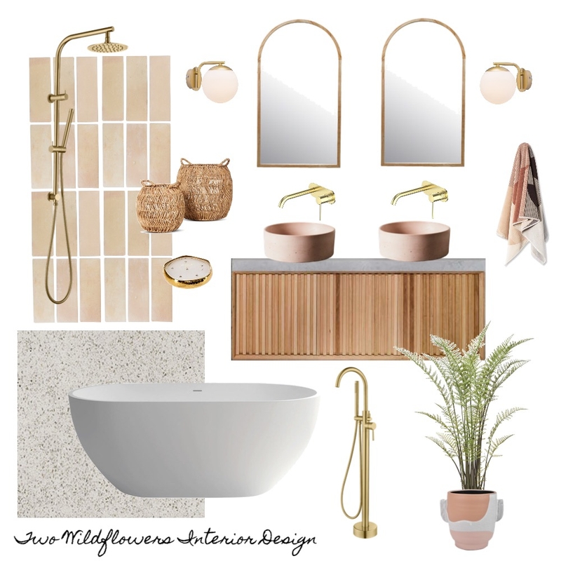 Boho Bathroom Mood Board by Two Wildflowers on Style Sourcebook