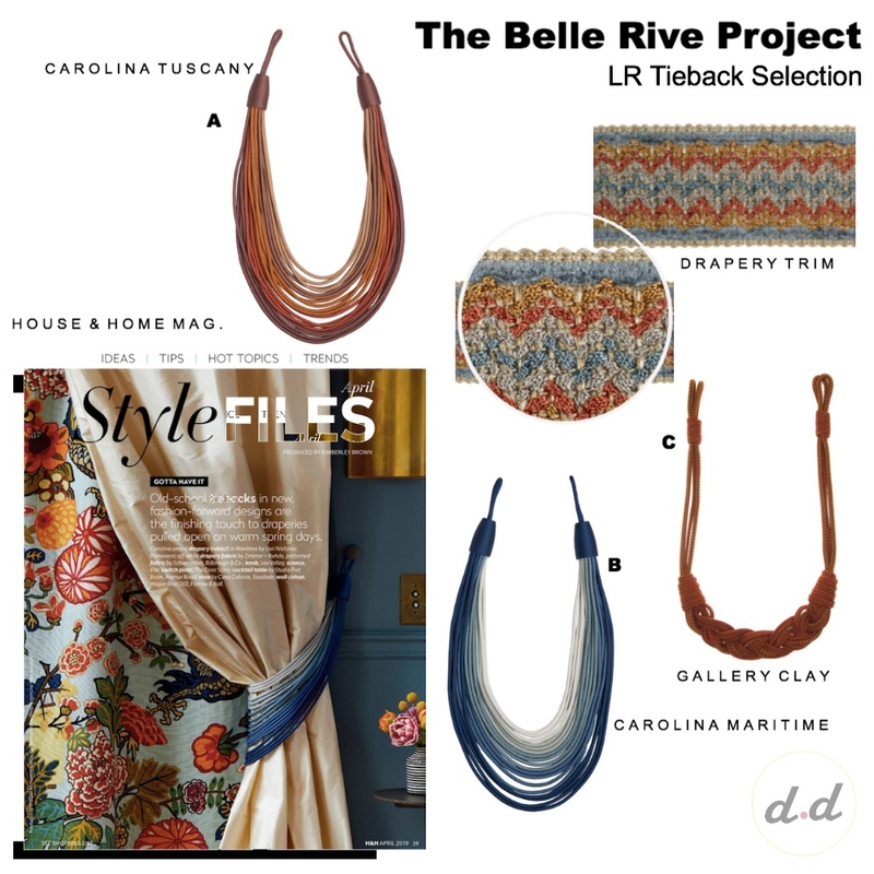 The Belle Rive Project - LR Tiebacks Mood Board by dieci.design on Style Sourcebook