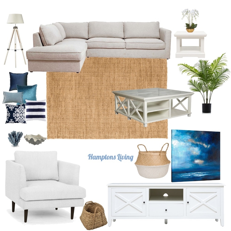 Hamptons Living Mood Board by Melissa Schmidt on Style Sourcebook