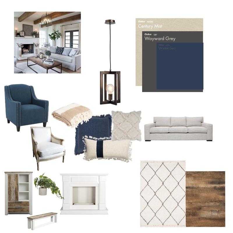 Modern Farmhouse Living room Mood Board by Tash Brown on Style Sourcebook