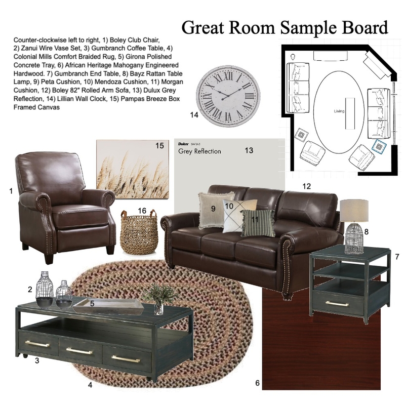 Module 10 Great Room Mood Board by graciejo_interiors on Style Sourcebook