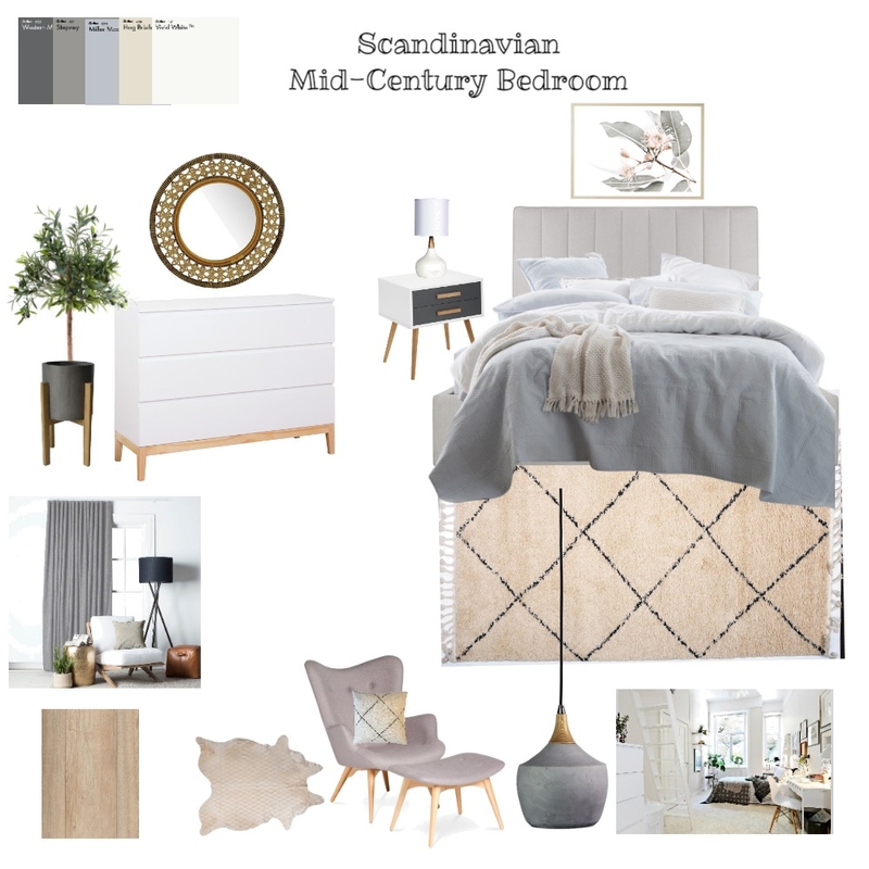 Scandinavian Mid-Century Bedroom Mood Board by andreia on Style Sourcebook