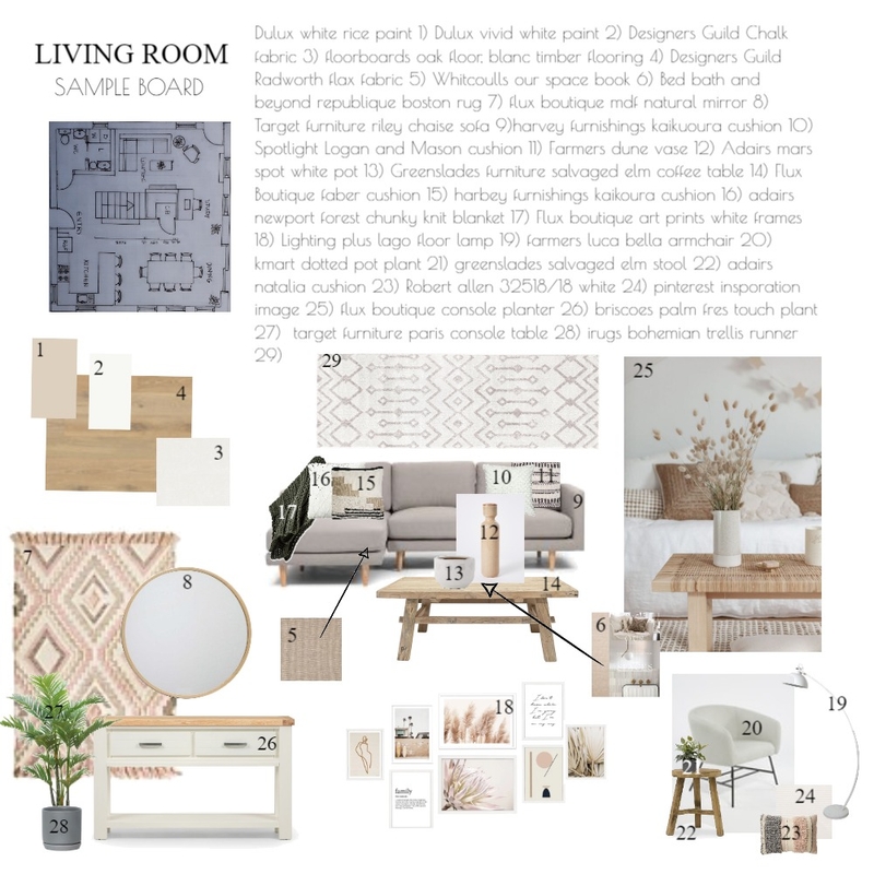 Living Room Sample Board Mood Board by Amy_RC on Style Sourcebook