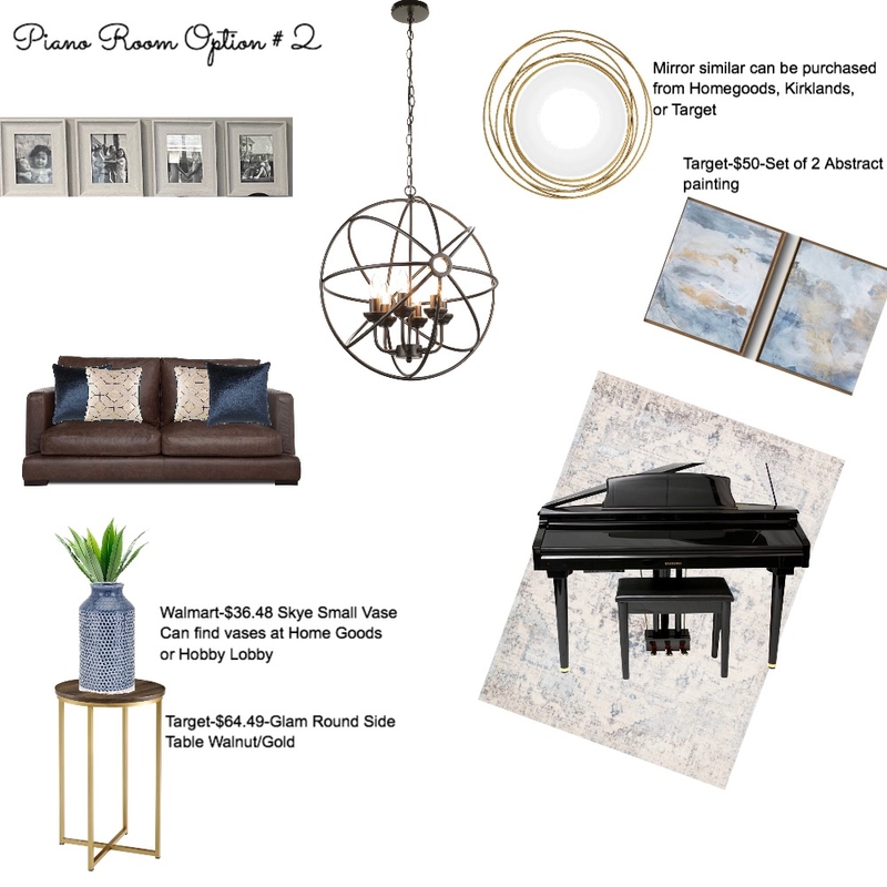 Piano Room Option #2 Mood Board by jennifercoomer on Style Sourcebook