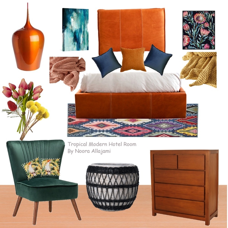 Tropical Modern Hotel Room Mood Board by N.ALAJMI on Style Sourcebook