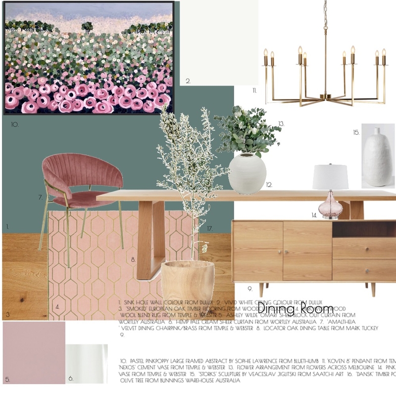 Dining room sample board Mood Board by Maja Posenjak on Style Sourcebook