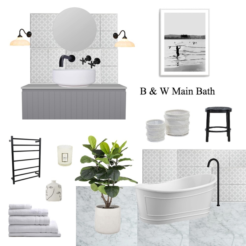 Main Bath B & W Mood Board by Studio Alyza on Style Sourcebook