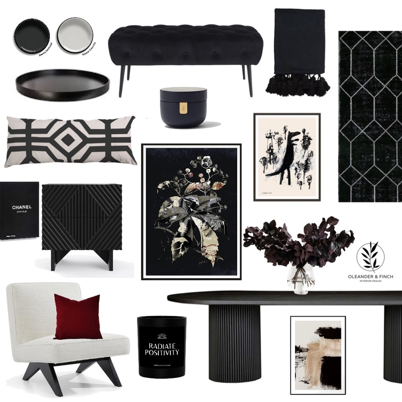 Black widow Mood Board by Oleander & Finch Interiors on Style Sourcebook