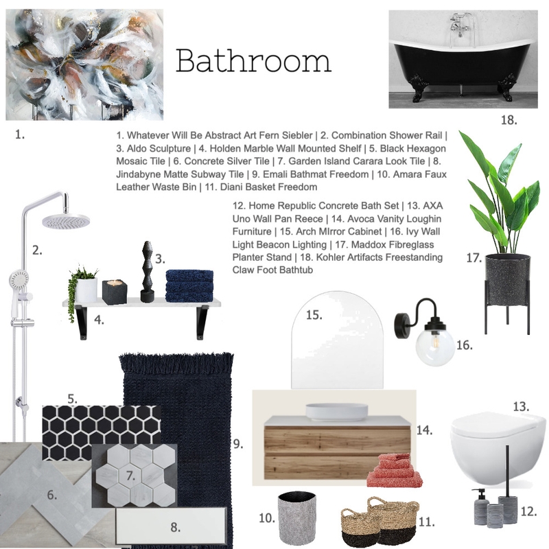 Bathroom Sample Board Mood Board by MariaGremos on Style Sourcebook