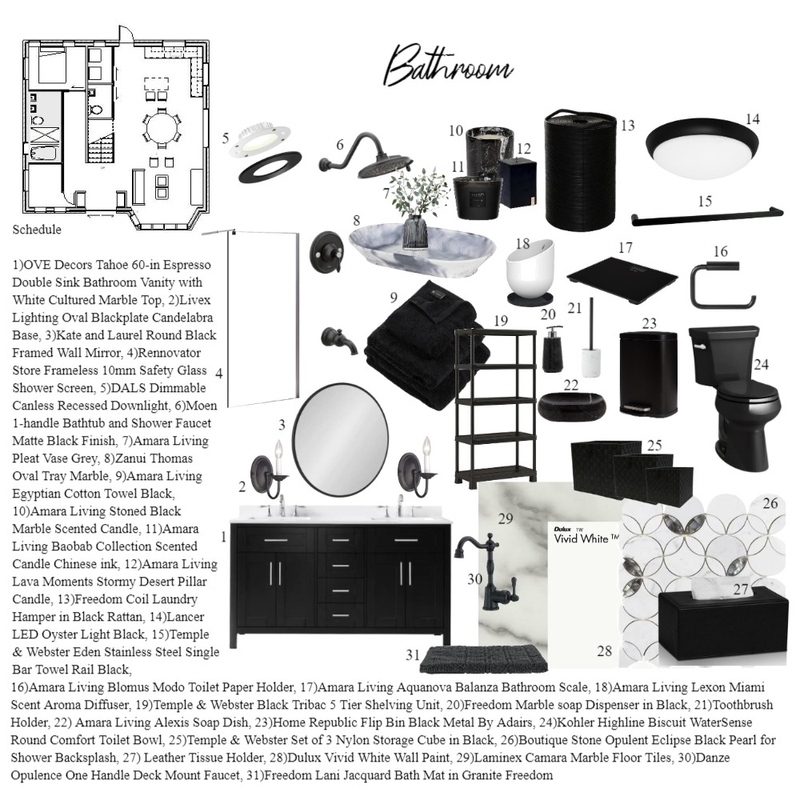 Bathroom Sample Board Mood Board by Gia123 on Style Sourcebook