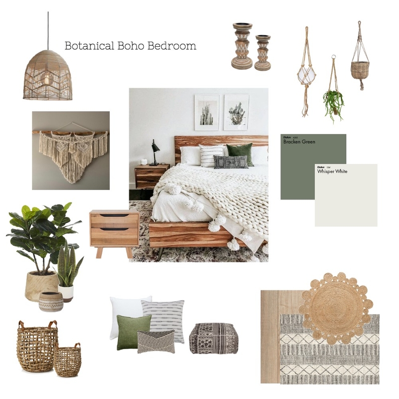 Boho Botanical Bedroom Mood Board by MelanieLynn on Style Sourcebook