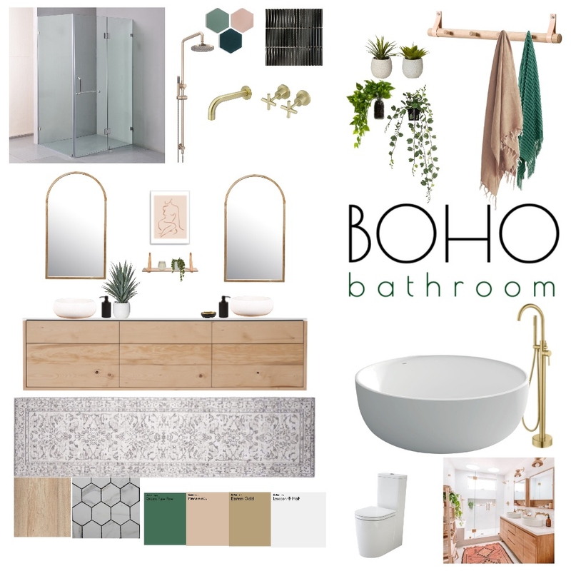 Boho Bathroom Mood Board by studio12interiors on Style Sourcebook