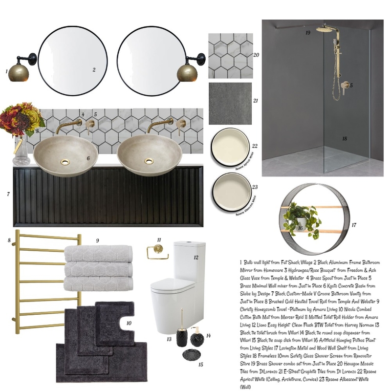 Modern Vintage Bathroom Mood Board by IceCastleInteriors on Style Sourcebook