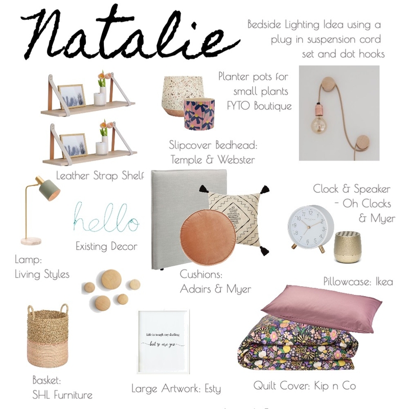 Natalie Bedroom Mood Board by Boutique Yellow Interior Decoration & Design on Style Sourcebook