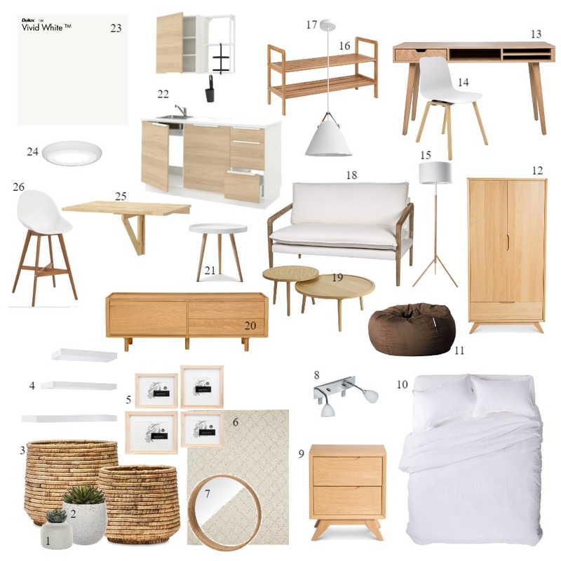 Minimalist 21sqm Studio Unit Mood Board by Gia123 on Style Sourcebook