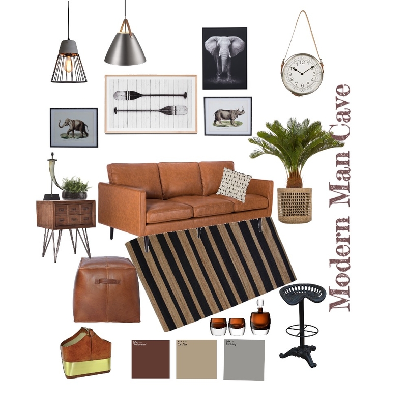 Modern man cave Mood Board by Johnna Ehmke on Style Sourcebook