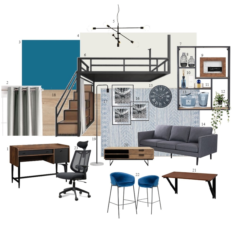 Industrial Minimalist 21sqm Studio Unit Mood Board by Gia123 on Style Sourcebook