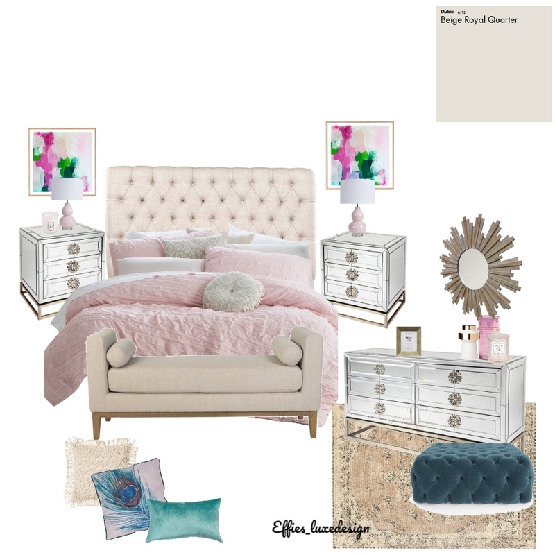 Stylish young lady bedroom makeover Mood Board by Effies_luxedesign on Style Sourcebook