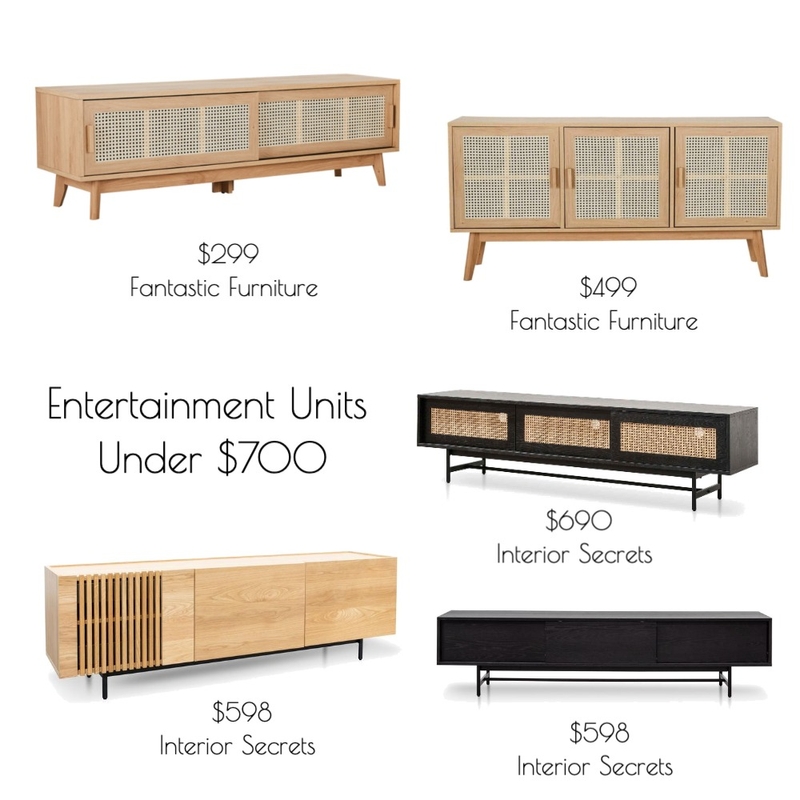 TV Units Under $700 Mood Board by maddidutton on Style Sourcebook