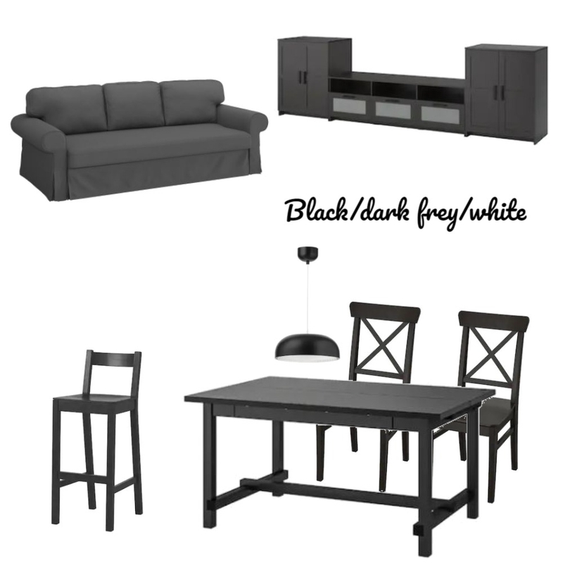 Living room 1 black/dark grey/white Mood Board by Syazaliza on Style Sourcebook