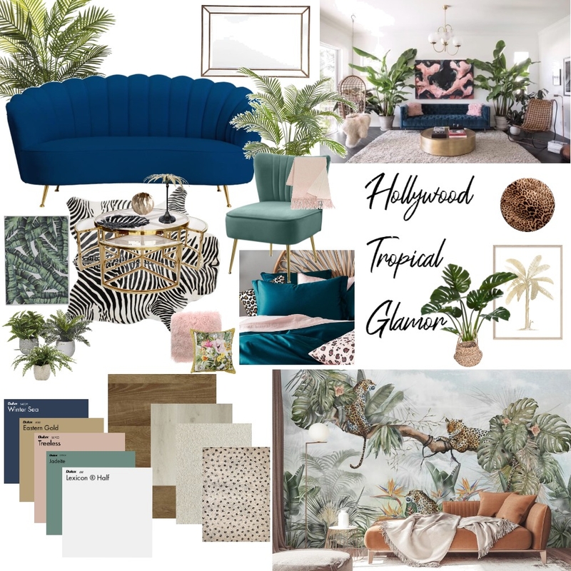 Hollywood Tropical Glam Mood Board by KrystalP on Style Sourcebook