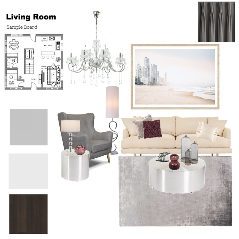 Living Room Sample board Mood Board by InteriorsbyD on Style Sourcebook