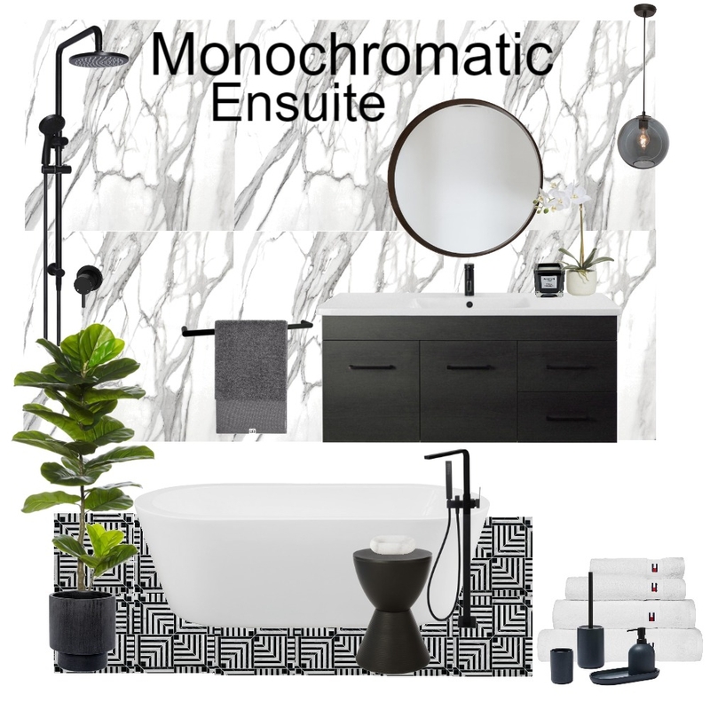 Monochromatic ensuite Mood Board by undefined on Style Sourcebook