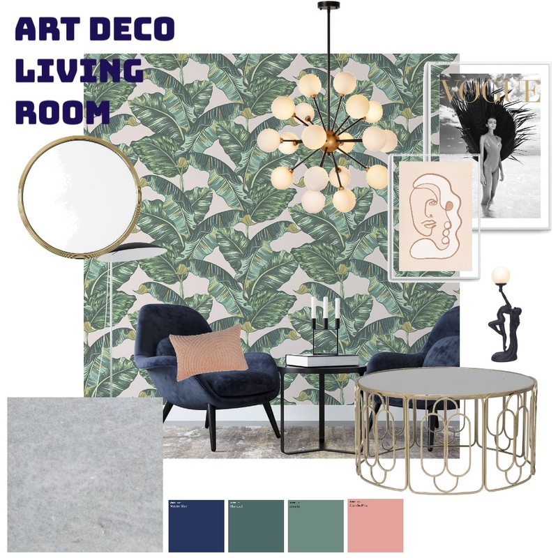 Art Deco Living Room Mood Board by KC Interiors on Style Sourcebook